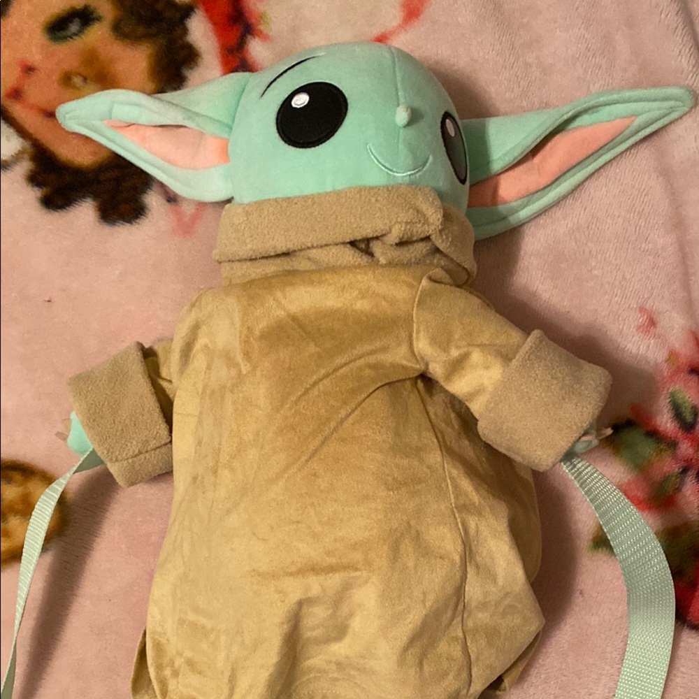 Green and Tan Grogu Inspired Backpack